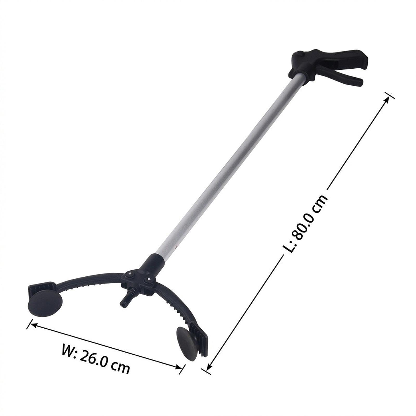 Pinza Raccogli-rifiuti Robusta in Metallo con Funzione di Bloccaggio, Strumento Ergonomico per Raggiungere Rifiuti E Piccoli Oggetti, Adatta per, 26 cm x 80 cm