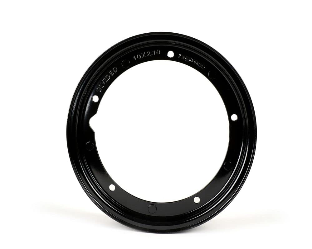 BGM Felge 2.10-10 Zoll, Stahl, schwarz V2.0, kompatibel mit Vespa V50, 50N | Vorne/hinten verwendbar; kompatibel mit Vespa Special, PV, ET3, PK50-125 (S/XL/XL2), PX, T5, Sprint, Rally, LML Star, Deluxe