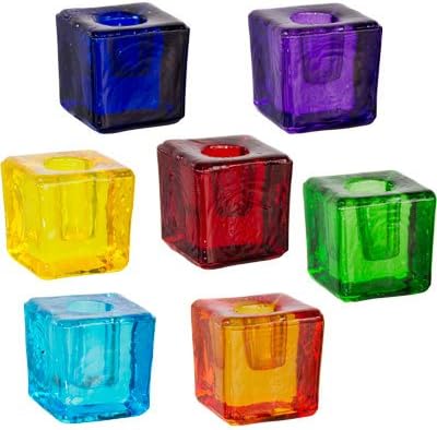 Moon Goddess Magick Chakra~Mini Ritual Candle Holder~Square Glass (Indigo)