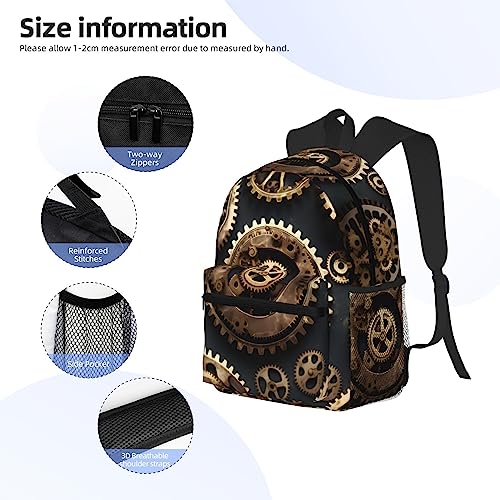 Sac à dos Steampunk Gears avec poches multiples et structure ultralégère - 5