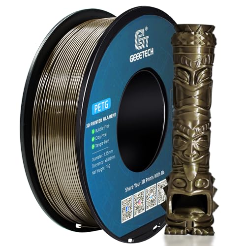 GEEETECH PETG Filament 1.75mm Metall Braun verbesserte Hochfestigkeit 3D-Drucker Filament Glanzfinish 0 03mm Präzision-1kg Spule