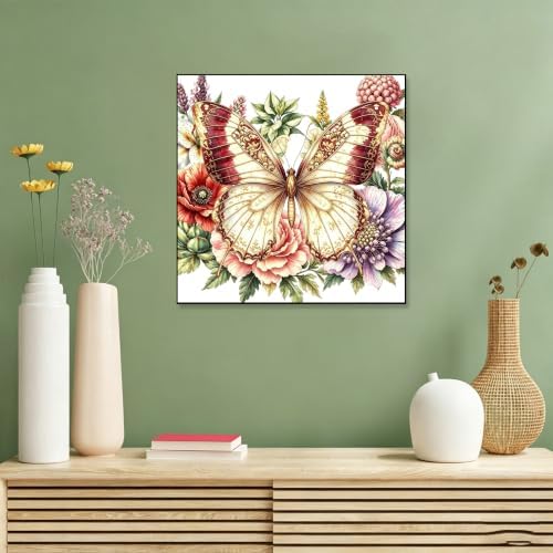 Benjenes 3PCS Flowers Butterfly Diamond Art Kits for Adults 14x14in — 사진 4