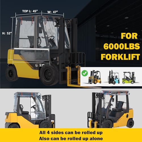 ScarabWrap Forklift Cab Enclosure Cover - 0.5mm Clear PVC & Heavy Duty 600D Silver-Coated Oxford - Waterproof Rain Protector, Anti-Fog & UV-Proof,Universal Fit for 6000 Lbs Forklifts by ScarabWrap - Used condition - Image 6