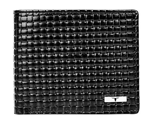 Image of URBAN FOREST Zyon Printed Black Leather Wallet for Men