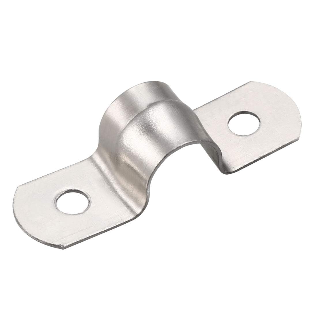 TA-VIGOR 20Pcs Rigid Pipe Straps, 10mm 2 Holes Stainless Steel Tension Tube Clip Clamp