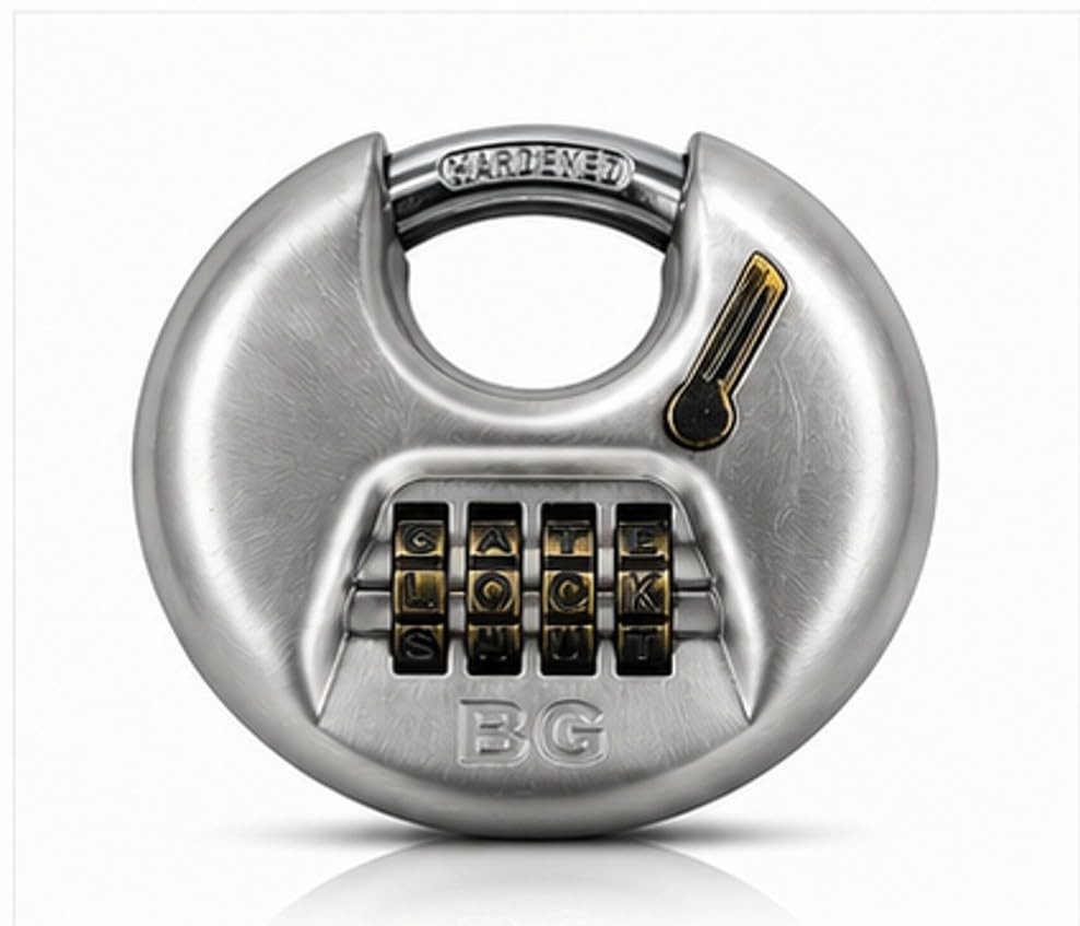 Letter Combo Lock 80mm Disc Lock Combination Lock Outdoor Ideal for Storage Moving Trucks Shed Trailer & Garage. Heavy Duty Stainless Steel & Anti-Rust Padlock. Weather Resistant & ASTM Rated.