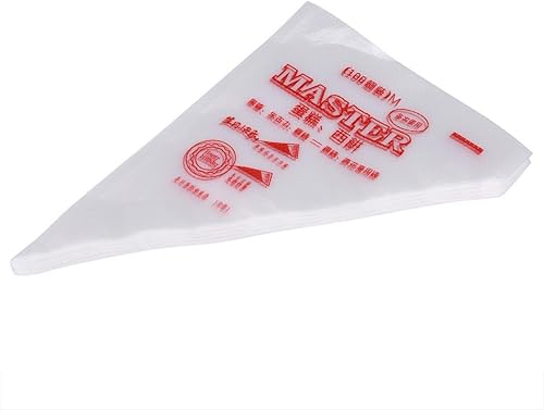 GLOGLOW 100 bolsas de plástico de grado alimenticio para glaseado, bolsa de decoración de tartas de fondant (M)