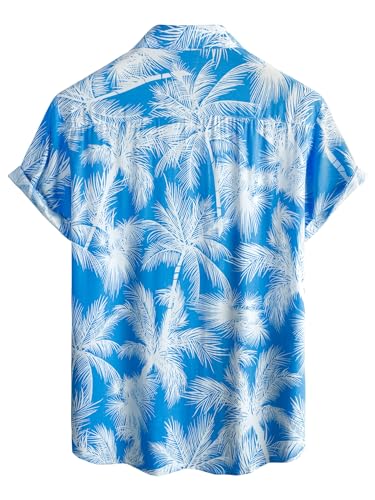 Image of JOTOOK Mens Hawaiian Shirt Short Sleeve Button Down Tropical Shirts Casual Floral Summer Beach Shirt