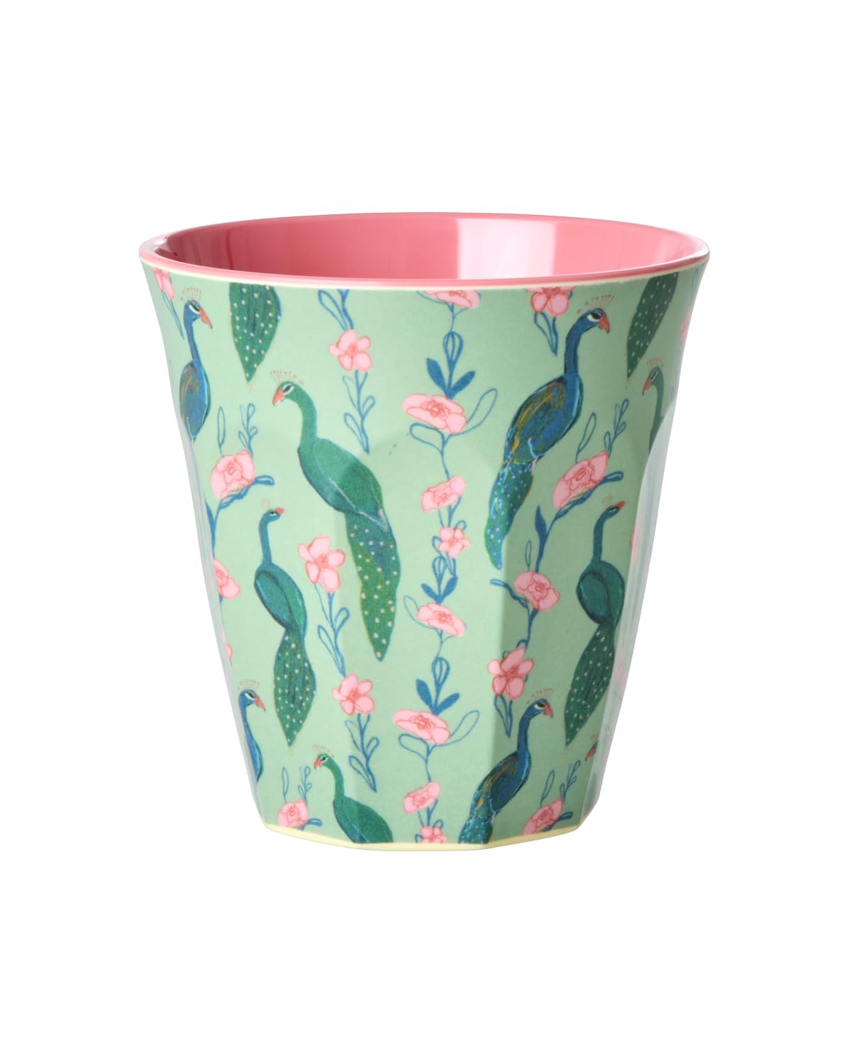 ReWu Rice Lot de 6 gobelets en mélamine – Motif paon et fleurs – Gobelets pour enfant – Vaisselle de camping – Gobelets en mélamine incassables sans BPA 250 ml
