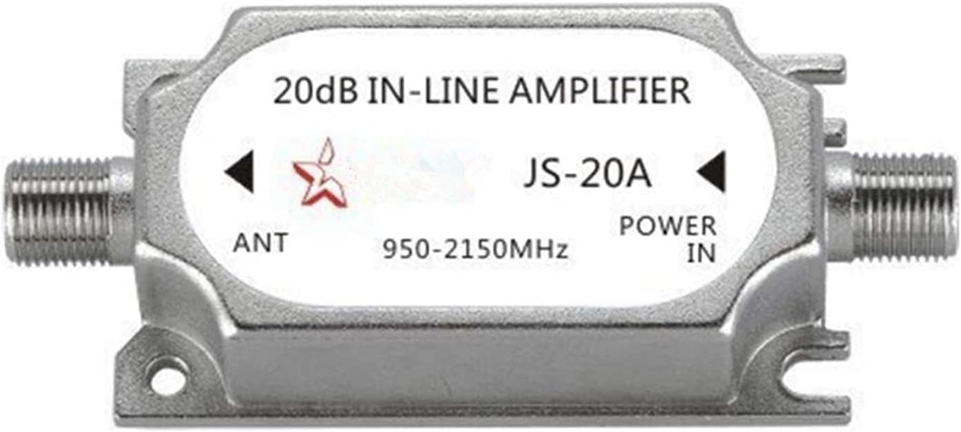 Satellite 20Db Gain Inline Amplifier 950-2150MHZ Satellite Signal Booster Replacement for Dish Network Antenna AMP Directv FTA RG6 Cables