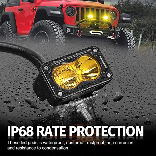 Image of LED Pods Amber 3 inch Driving Fog Light Yellow Off Road Lights