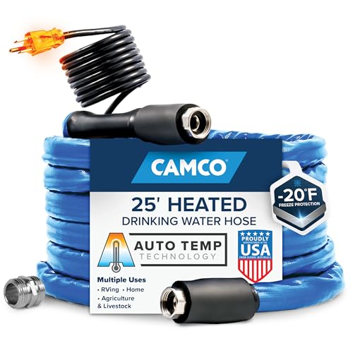 Camco 25-Ft Heated Water Hose for RV - Water Line...