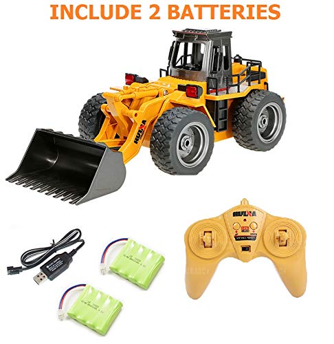 MODELTRONIC Excavadora Radio Control RETROEXCAVADORA TELEDIRIGIDA HUINA 1520 2.4G 1:18 Replica Completa con Dos BATERIAS Recargables/Movimientos COMPLETOS como SI Fuera Real Cover