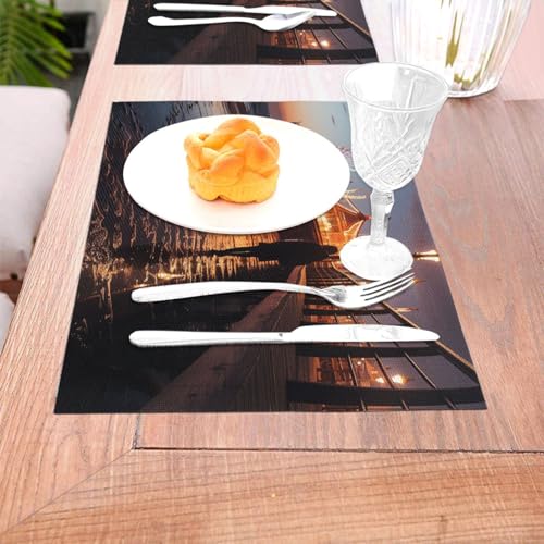 Sets de table en PVC tissé résistant à la chaleur et antidérapants pour cuisine
