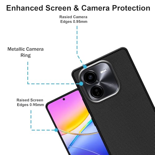 Image of Back Cover Case Compatible for vivo Y37 Pro (Textured Grip Design | Camera Protetion | Slim and Light Weight | Soft Touch and Feel | Black) (vivo Y37 Pro)