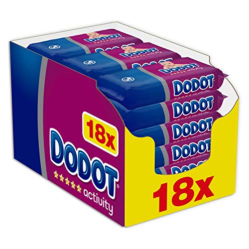 Dodot Activity Toallitas para Bebé, 18 Paquetes, 972 Toallitas