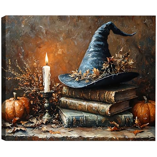 Framed Halloween Canvas Wall Art for Living Room Decoration 16x24...