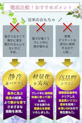 【現役AV女優も絶賛】 電マ バイブ 電動マッサージ器 電動バイブ 電動マッサージ機 アダルトグッズ 静音 防水 軽量 女性用 ローター - 画像6
