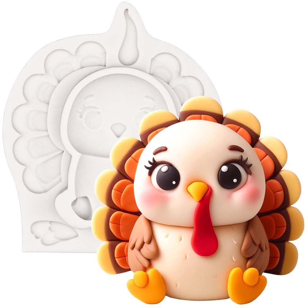 Fondant Mould Silicone Turkey Farm Animal Cake Topper 3 Inches Tall
