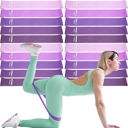 Image of Deekin 20 Pcs Resistance Bands for Women Men 10-115 Lbs 5 Different Resistance Levels Loop Exercise Bands for Leg Working Gym