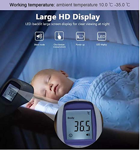 Termómetro infrarrojos sin contacto – termómetro digital láser medición frente – pistola laser temperatura a distancia para bebe o adulto - imagen 6