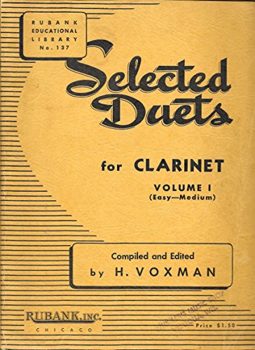 Selected Duets for Clarinet Volume I (Easy - Me... B00522OCI2 Book Cover