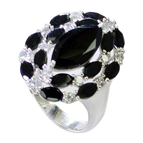 Bague marquise en onyx noir et argent 925, un bijou d'exception au style intemporel et unisexe