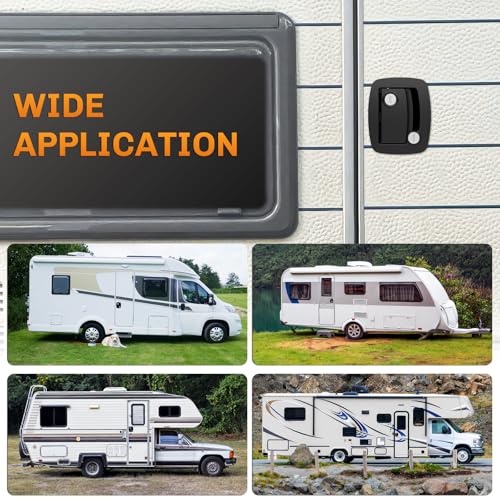 Image of WELLUCK RV Door Lock Replacement with Paddle Deadbolt, 100% Metal Camper Door Latch Handle Lock, RV Entry Door Lock for Camper Horse Travel Trailer Cargo Hauler
