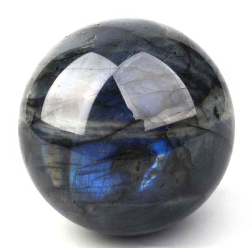 AUOQKQUT Crystal Ball Crafts - Polished Labradorite Sphere for, Divination, and Home Decor, Stones & Gift,4cm