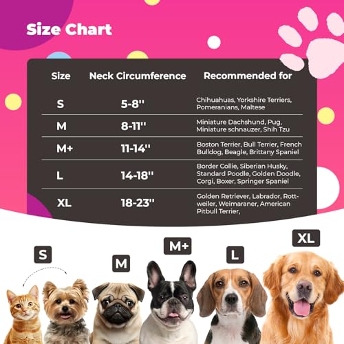 Image of Dog Cone, Uadonile Inflatable Cone Collar for Dogs and Cats, Dog Neck Collar Recovery E-Collar Alternative After Surgery, Elizabethan Collar for Dogs Recovery(Tie-dye Rose Purple, XL)