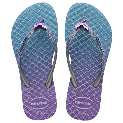 Havaianas Girl's Kids Slim Glitter Sandal Blue Flip Flop