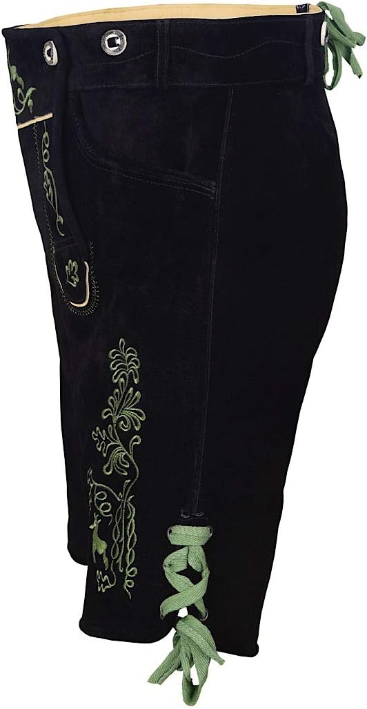 Men Lederhosen - Authentic German Bavarian Lederhosen - Oktoberfest Men Trachten Wears Trousers