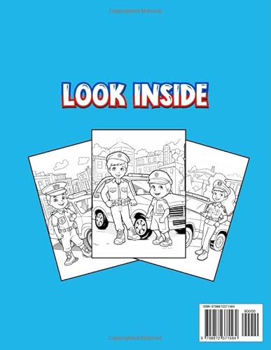 Police Coloring Book For Kids Ages 4-8: Featuring Simple and Fun Police, Police Cars, Police Vehicle