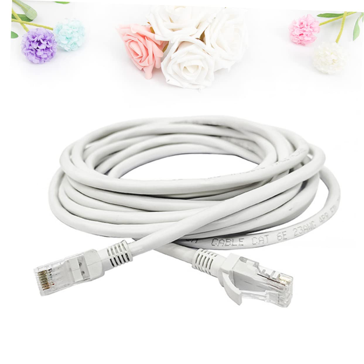 Gadpiparty Cavo Di Rete Da Metri Connettori Cavo Ethernet Per Server Router e Dispositivi Poe Bianco