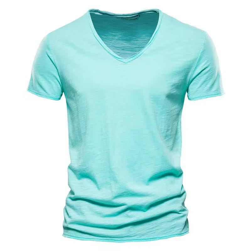 T-shirt en coton col en V homme idéal pour les journées de détente et de bureau