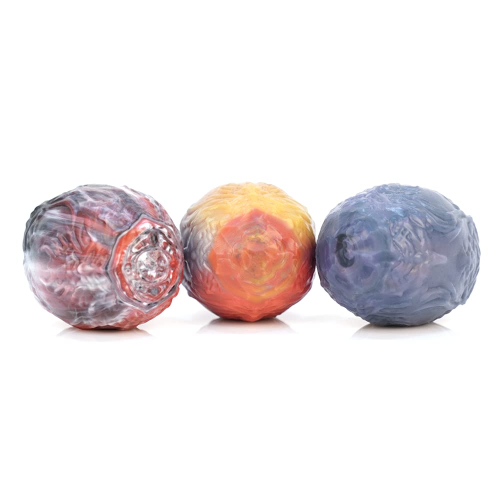 Set of 3, Nothosaur Big OGG 2 inch (5cm) Handmade Platinum Silicone Egg Waterproof Fantasy Stimulator Squishy Eggs for Ovipositors - Random Color: 2 inches Random Color