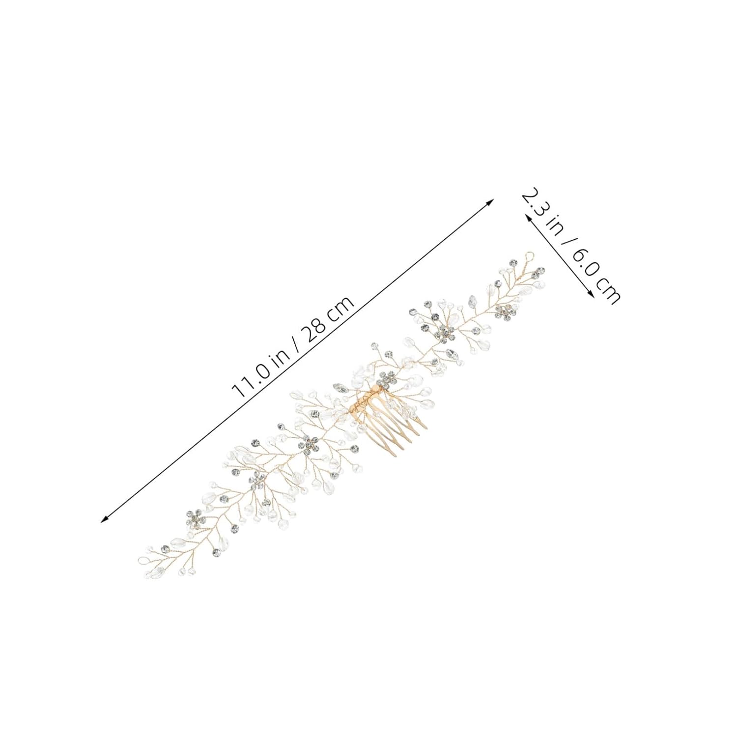 Outanaya 2pcs Bridal Crystal Hair Combs Rhinestone Flower Side Clips Silver and Gold Wedding Hair Accessories for Brides Bridesmaids Ceremony Party