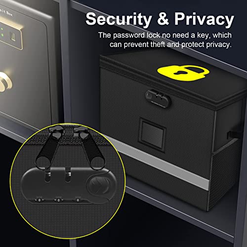 Grarg File Box With Lock, Fireproof Filing Box Document Storage Organizer For Hanging Letter/Legal File Folder, Portable File Cabinet With Handle For Home Office #TOP4