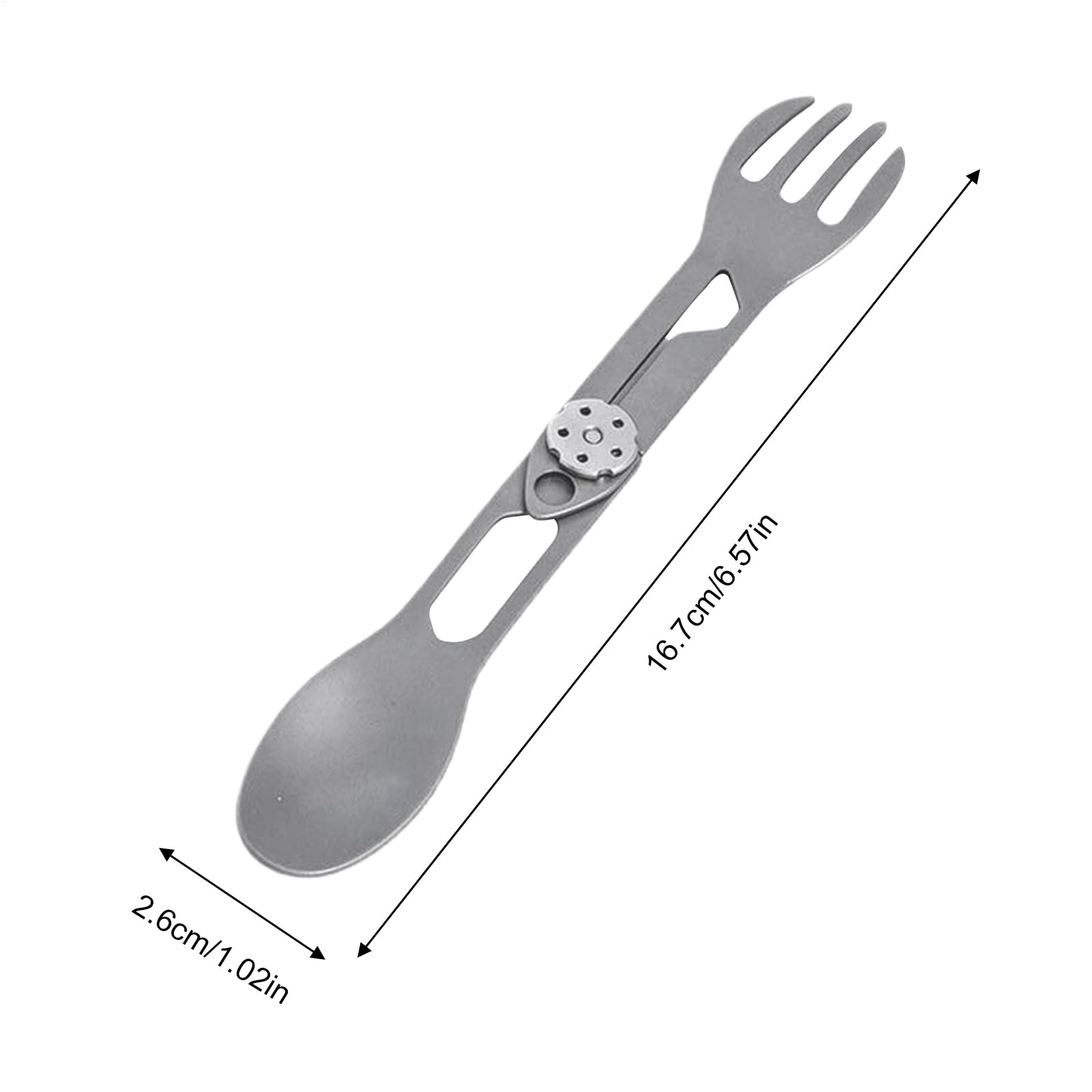 Spork Rotante In Titanio Posate Multifunzione Portatili Leggere Da Outdoor | Cucchiaio E Forchetta Pieghevoli 2 In 1 Per Sopravvivenza Stoviglie Da Campeggio Per Viaggi All'Aperto, Barbecue E Picn