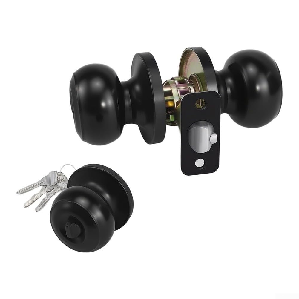 Lot de 6 verrous de porte sphériques en fer robuste à trois barres (avec clé)