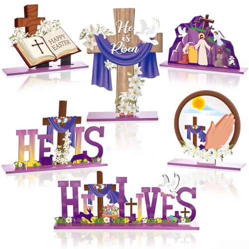 6 Packs Easter Table Decorations He is Risen Tabletop Decors