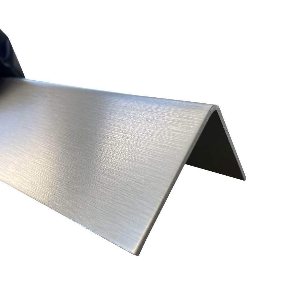 Edelstahl Winkel 2000mm 90 Grad Winkelprofil 30x10 mm Schenkelinnenmaß aus Edelstahl k240 geschliffen 1,5 mm stark VA Winkelprofil Eckschutz Profil