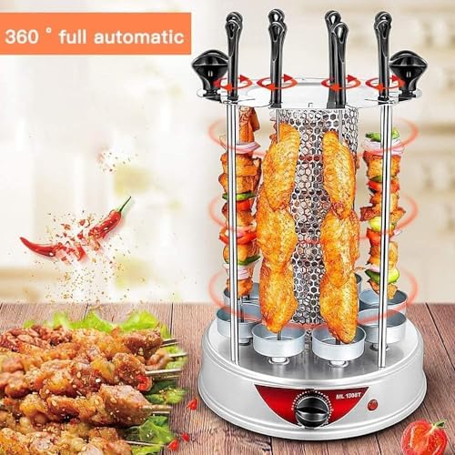 Pionowy Obrotowy Grill Grill Elektryczny Bezdymny Do Kebab, Szaszłyków, Pieczenia - Idealny Na Imprezy Domowe - Automatyczna Rotisserie W Zestawie