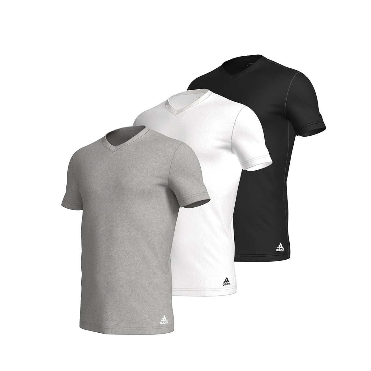 Adidas V Neck Shirt (3pk) - Active Core Cotton Maglie Termiche Uomo (Pacco da 3)