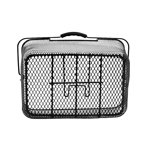 P4B-Paniers-de-Roue-arriere-pour-velo-Confort-Maille-en-Acier-a-Mailles-serrees-avec-Anse-et-Protection-de-la-poignee-en-Plastique-A-accrocher-au-Porte-Bagages