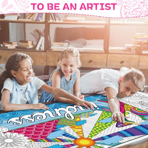 Naozinebi NB0178 Giant Mandala Coloring Posters Large Motivational Coloring Posters Kindness Jumbo Coloring Tablecloth Big Coloring Diy Drawing For Kids Adults Art Craft Home Classroom Party thumb #5