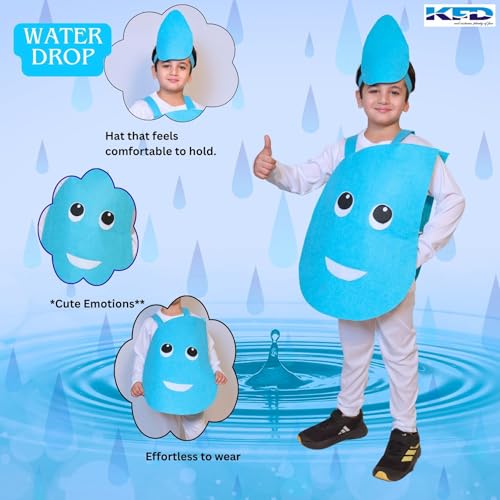 Image of Kaku Fancy Dresses Nature Costume for Kids - Star, Sun, Moon, Cloud, Water Drop, Rainbow for Boys & Girls - Annual Function /Theme Party /Stage Shows /Competition