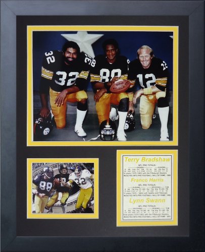 Legends Never Die Pittsburgh Steelers 70's Big 3 Kneeling Framed Photo Collage, 11x14-Inch