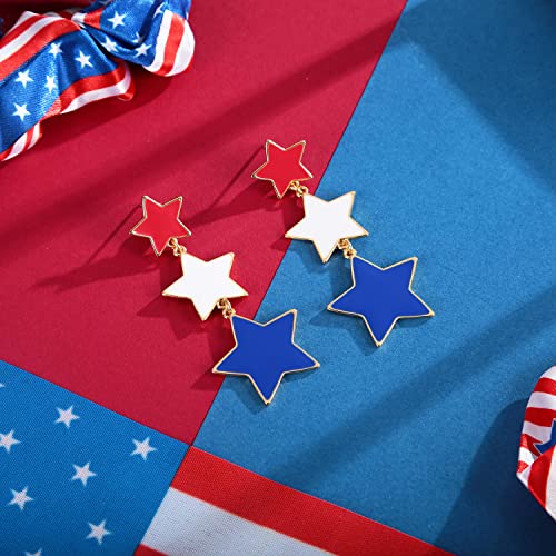 American Flag Earrings 4th of July Earrings for Women USA Dangle Drop Earrings Independence Day Patriotic Earrings Holiday Gifts4