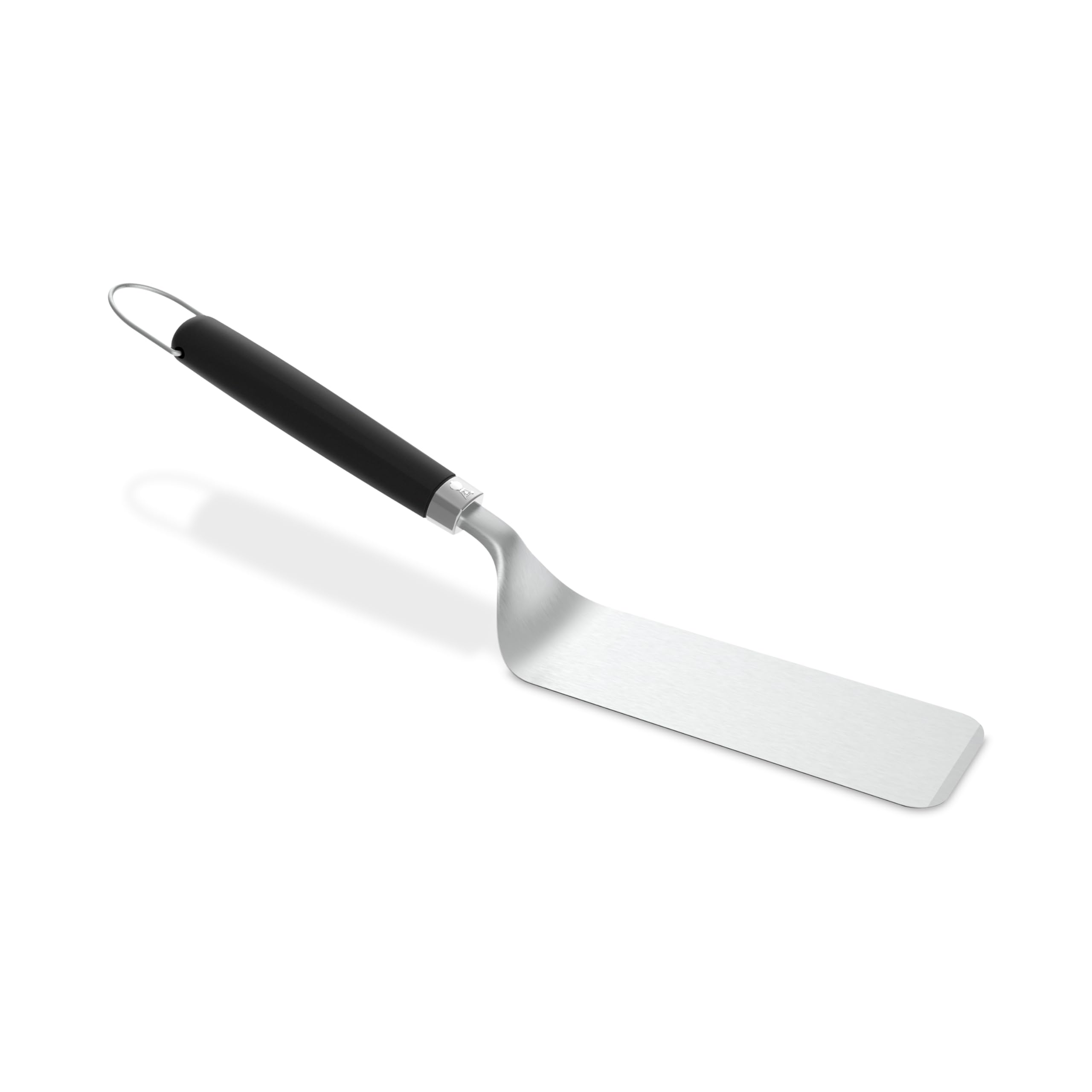 Weber Zestaw łopatek do płyt grillowych – Planchas, 2-częściowy, ze stali nierdzewnej, ze ściętą krawędzią przednią do łatwego przesuwania pod grillowanymi potrawami, kolor srebrny – czarny (3400424)